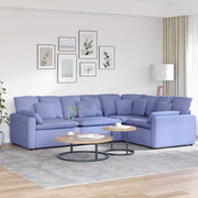 Modularna sofa s jastucima, tkanina, traperice, plava