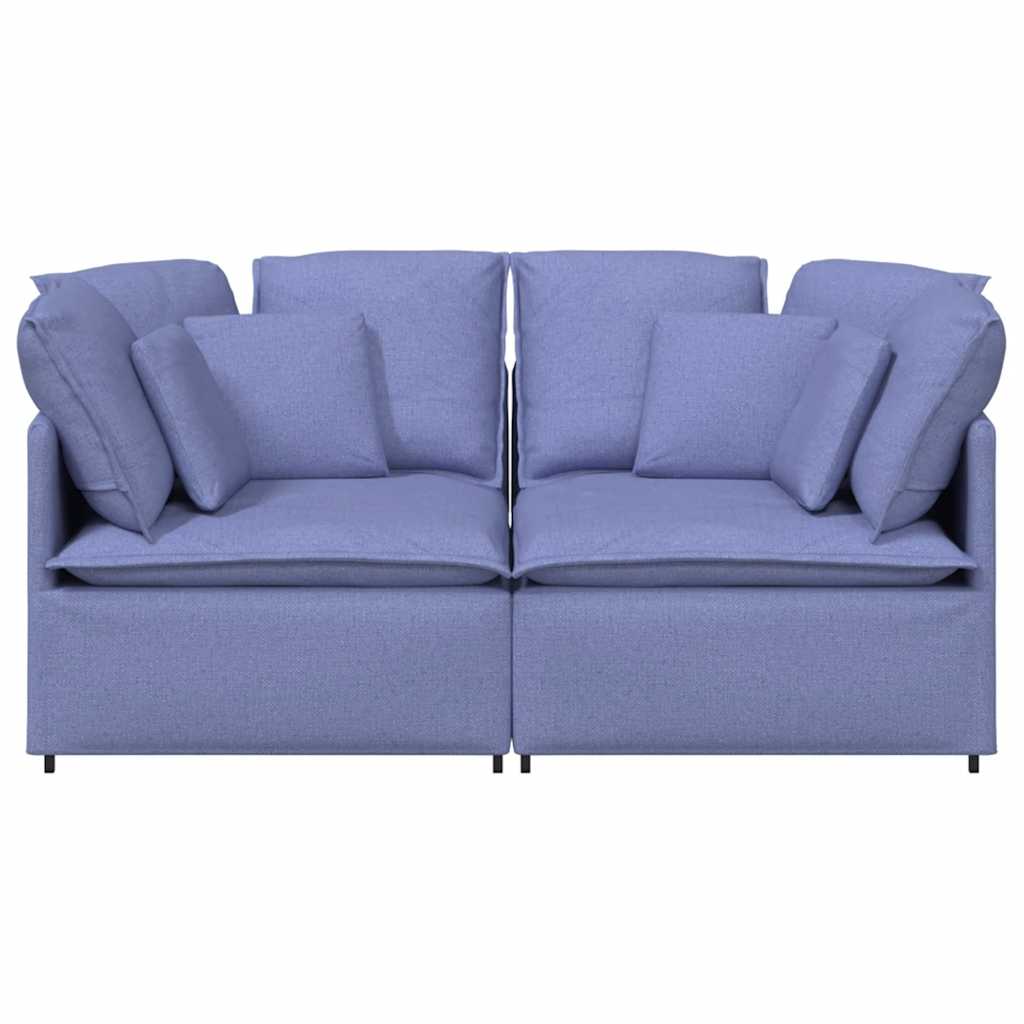 Modularna sofa s jastucima, tkanina, traperice, plava