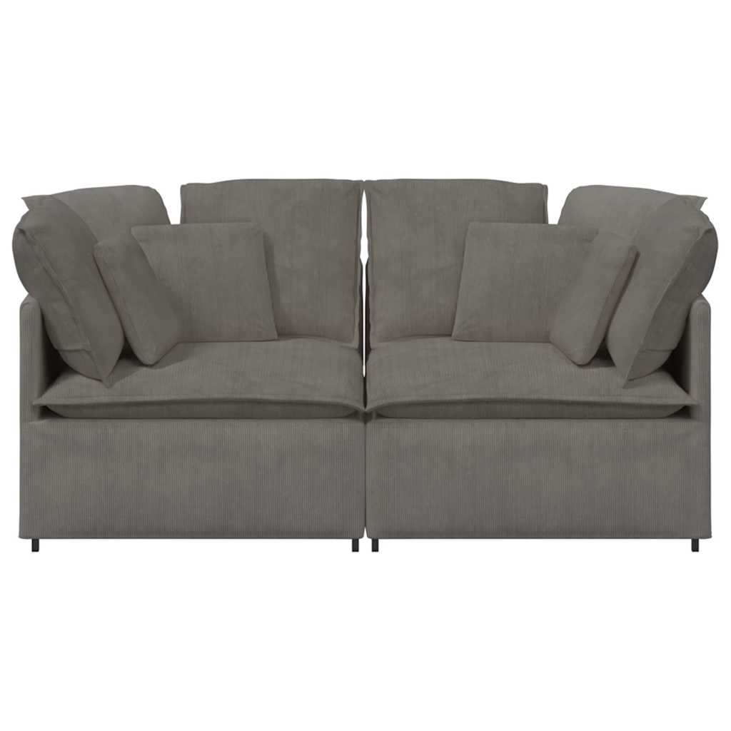 Modularna sofa s jastucima, korduro tkanina, svijetlo siva