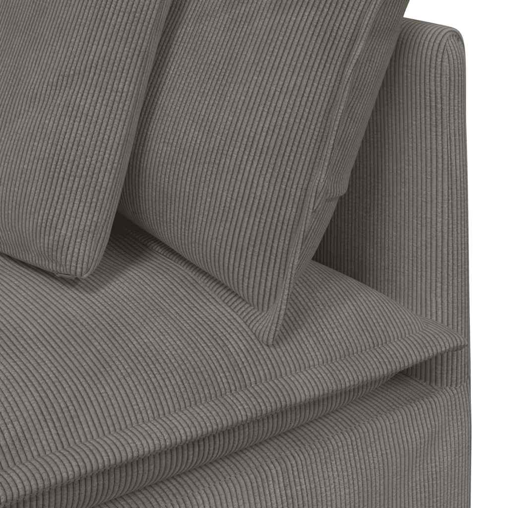 Modularna sofa s jastucima, korduro tkanina, svijetlo siva