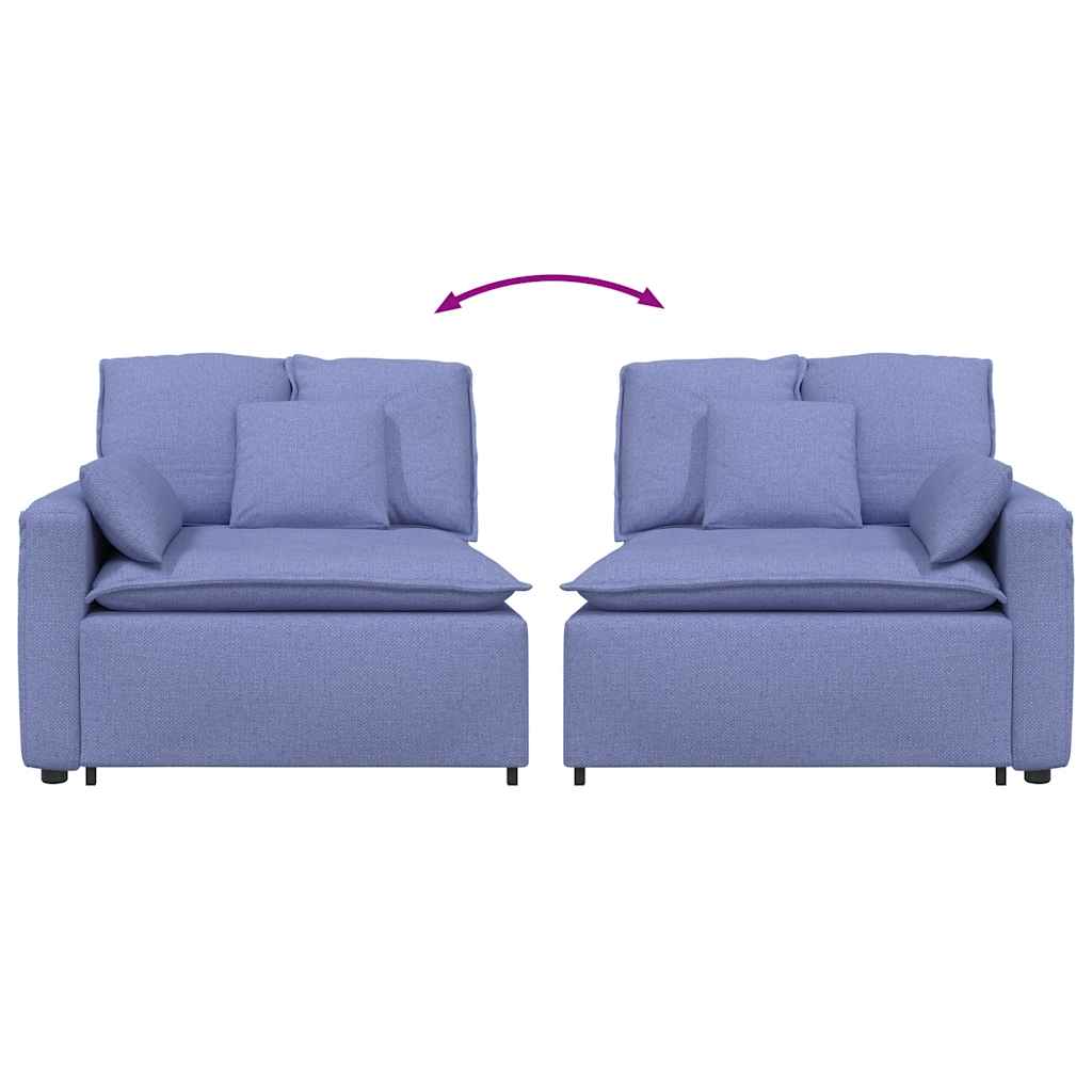 Modularni kauč s naslonom za ruke i jastucima, traperice plave boje, 100 cm