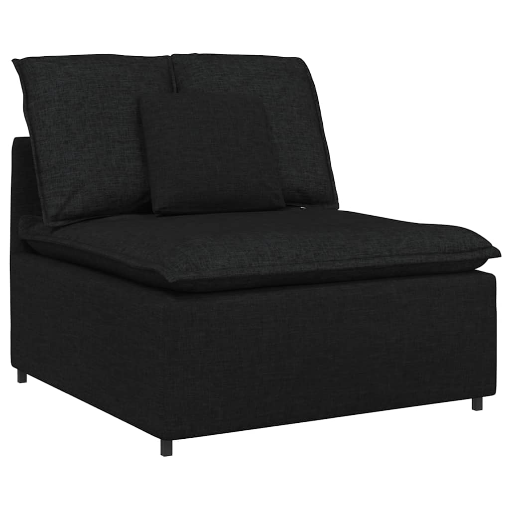 Modularni Sofa Centralni Modul s Jastucima Crni 100 cm