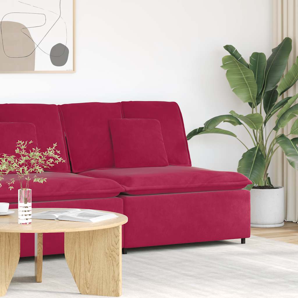 Modularni kauč s jastucima, vinsko crvena 100 cm