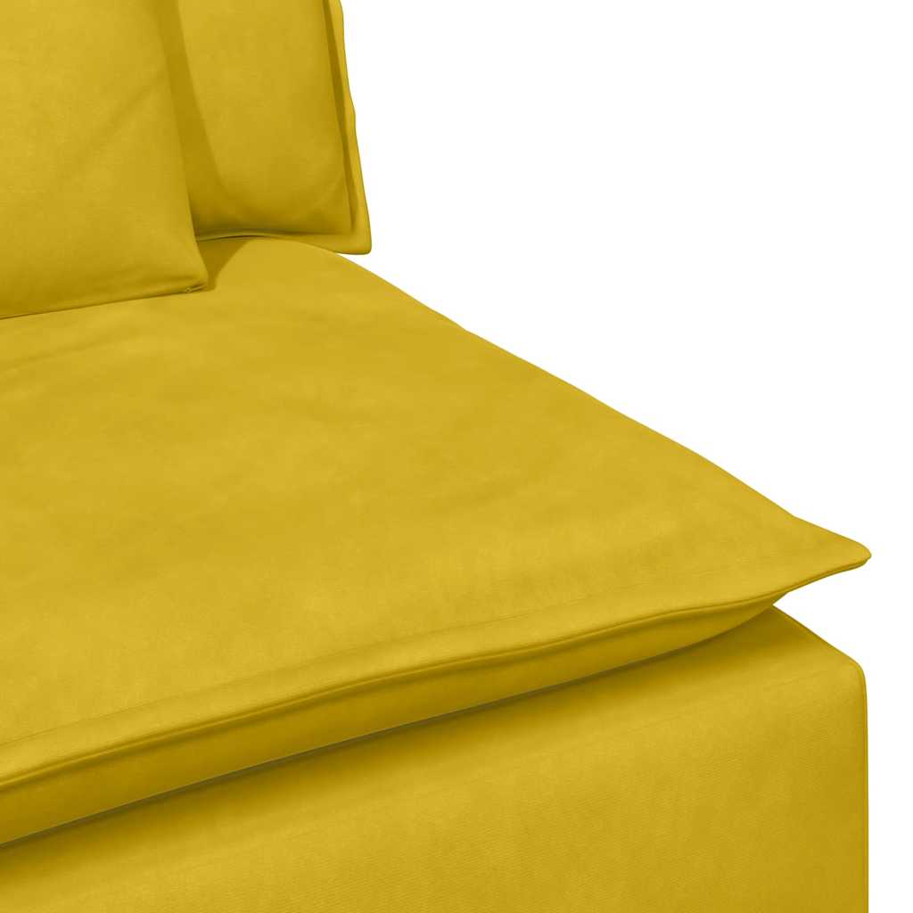Modularna sofa s jastucima žuta 100 cm