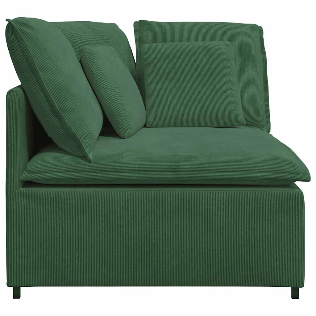 Modularni kutni kauč s jastucima tamnozelene boje 100 cm