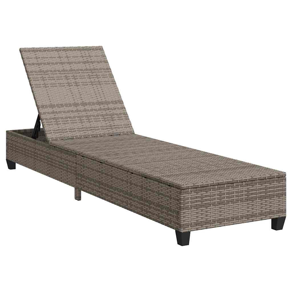 Ležaljka s jastucima siva 55x200x25,5 cm poli ratan