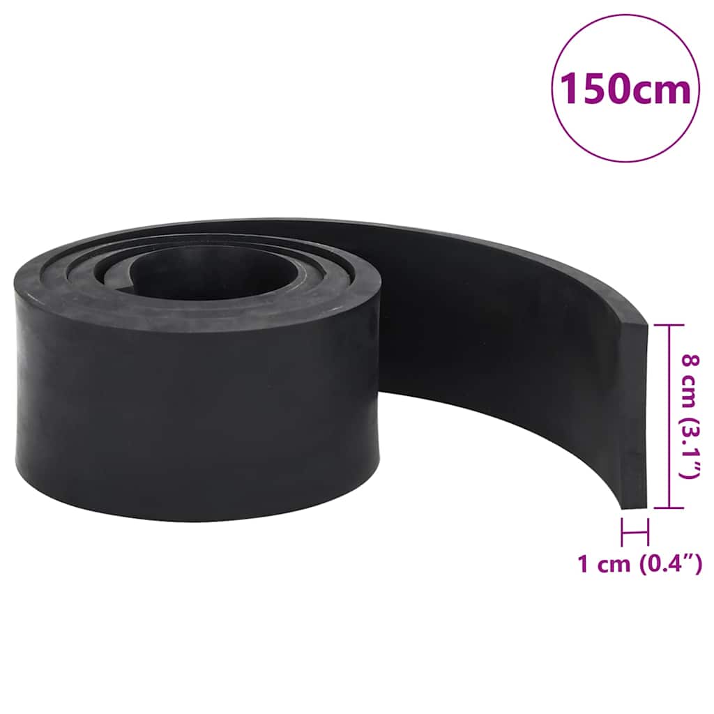 Gumeni rub za ralicu za snijeg crni 150x8x1 cm