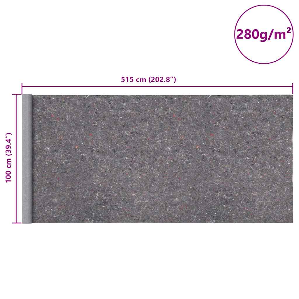 Neklizajući flis za slikanje 5 m 280 g/m² sivi
