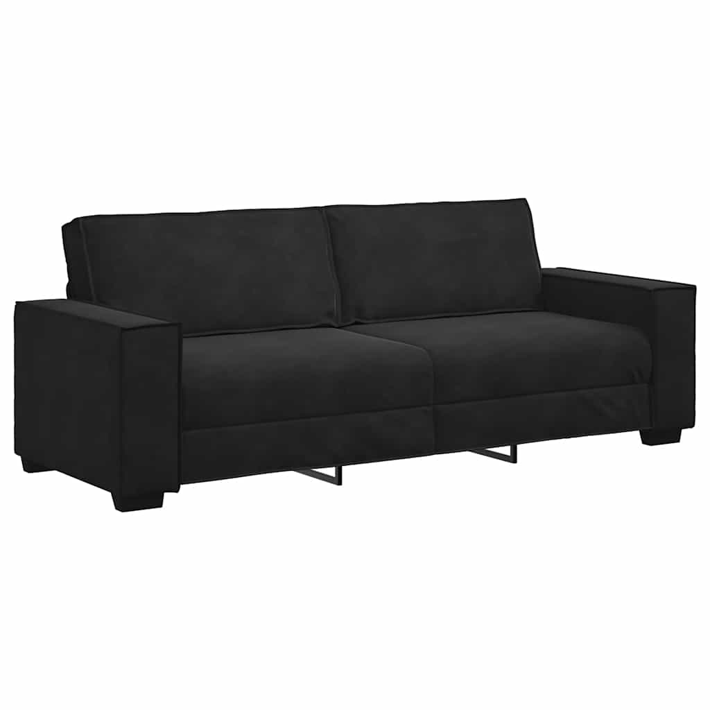 Dvodijelni set sofa s jastucima, crni baršun