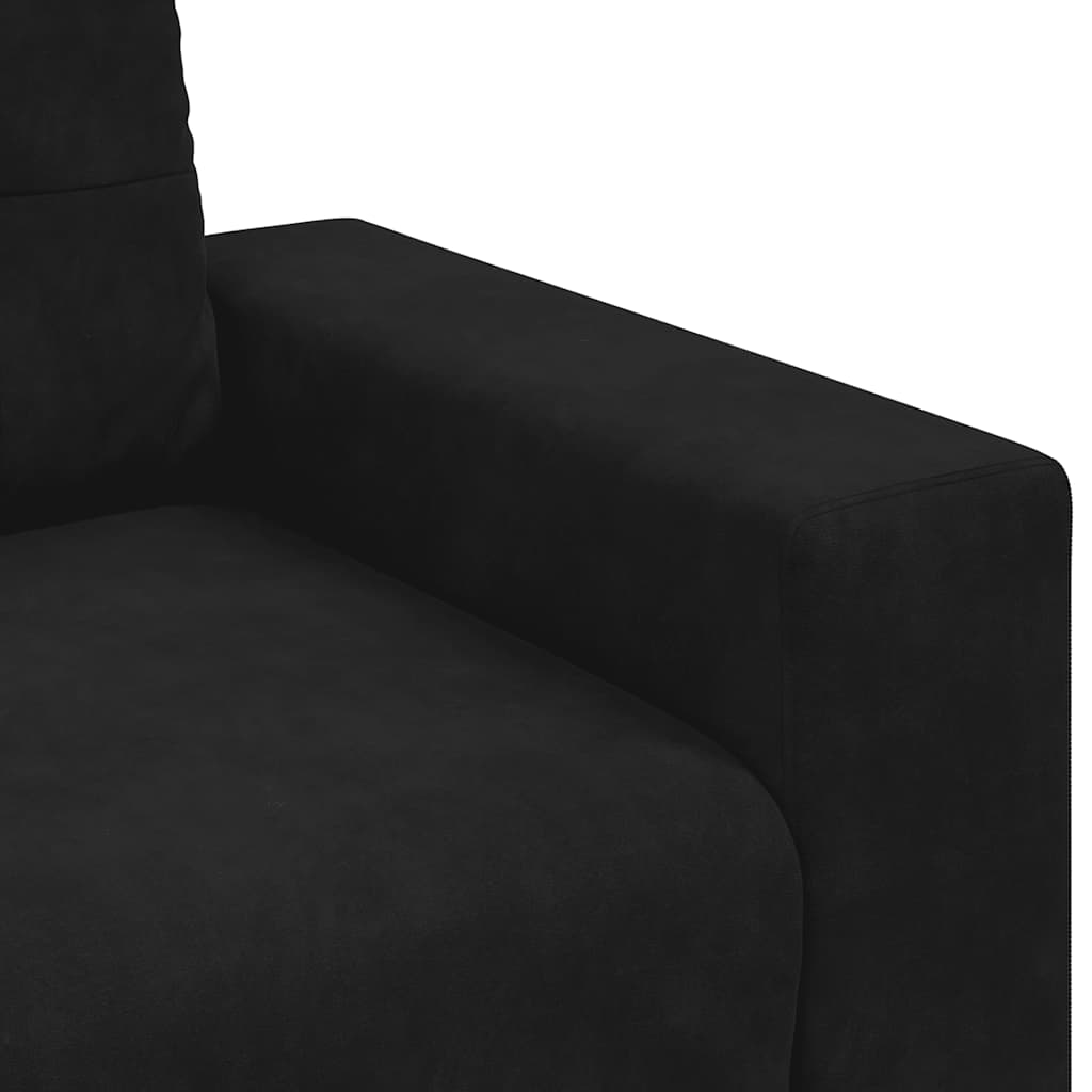 Trosjed Kauč Crni 220x78x80 cm Baršun