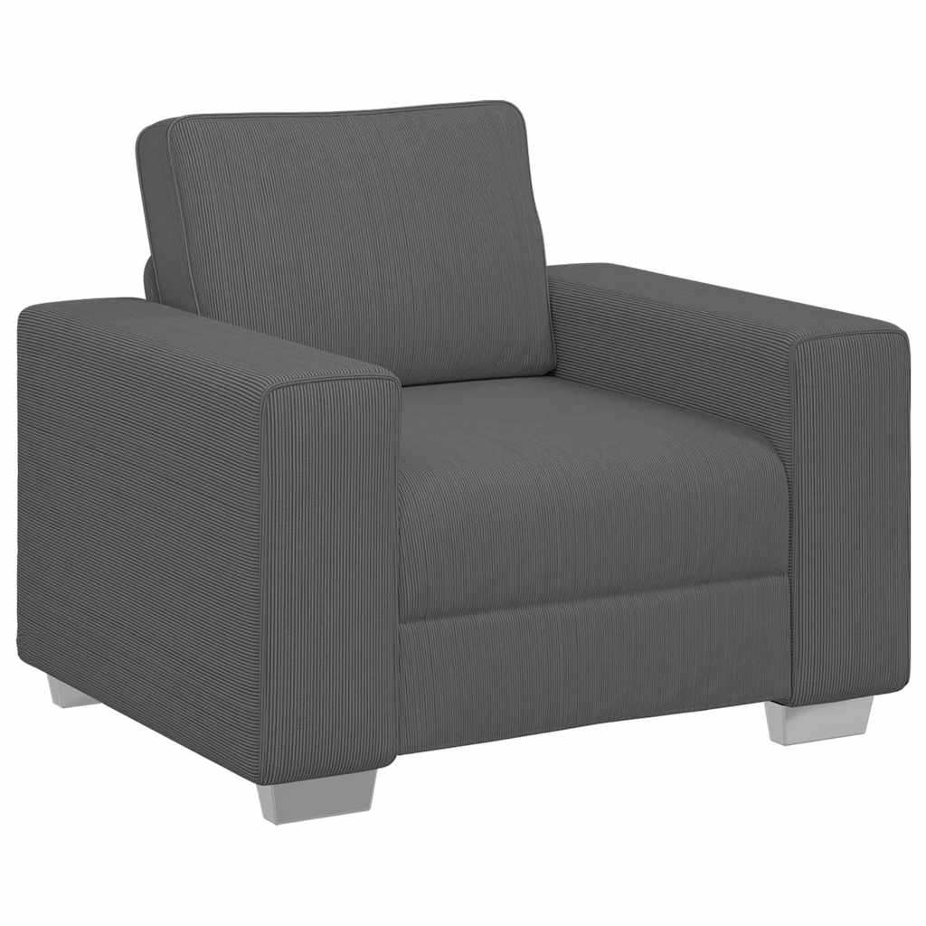 Sofa fotelja tamno siva 100x77x82 cm korduro tkanina
