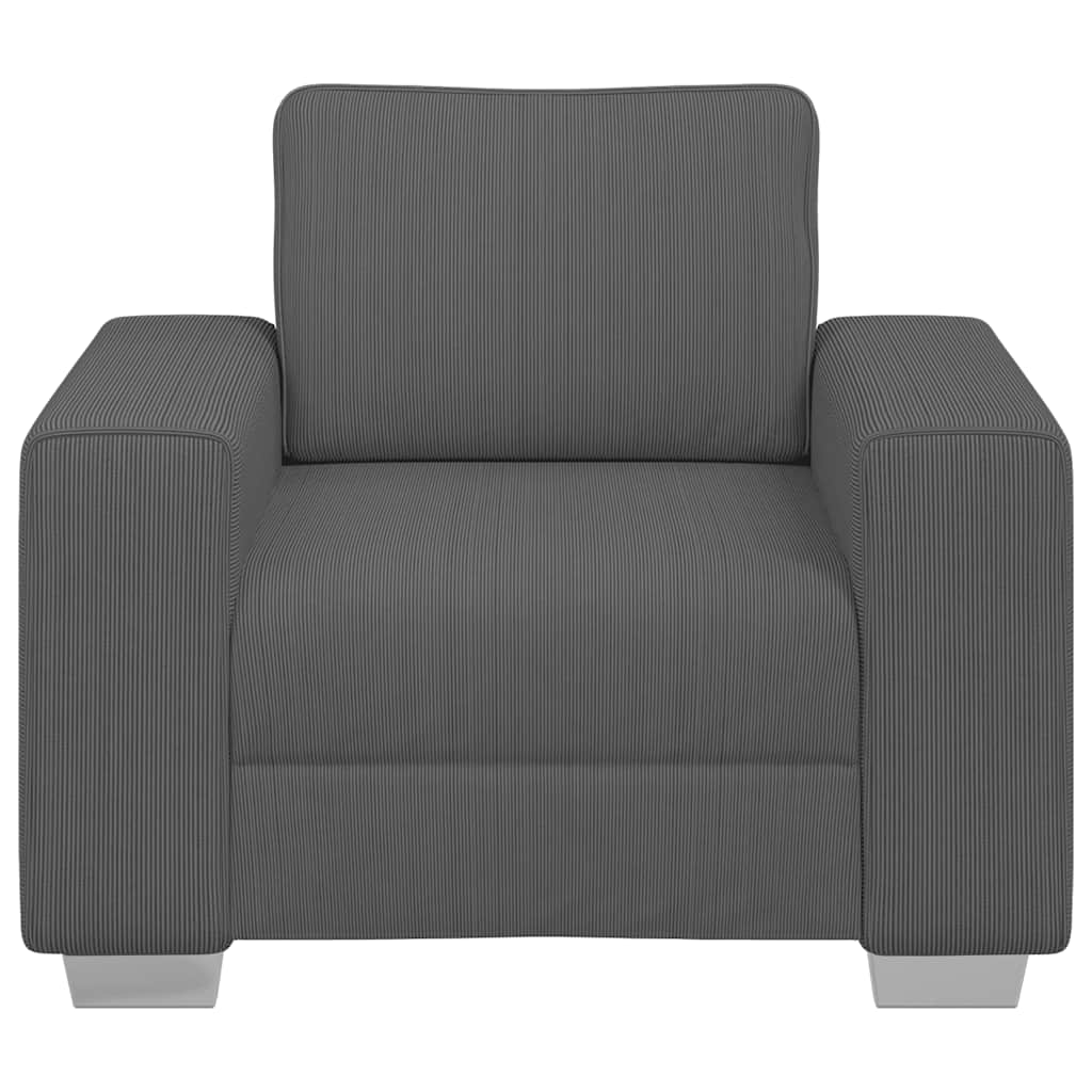 Sofa fotelja tamno siva 100x77x82 cm korduro tkanina