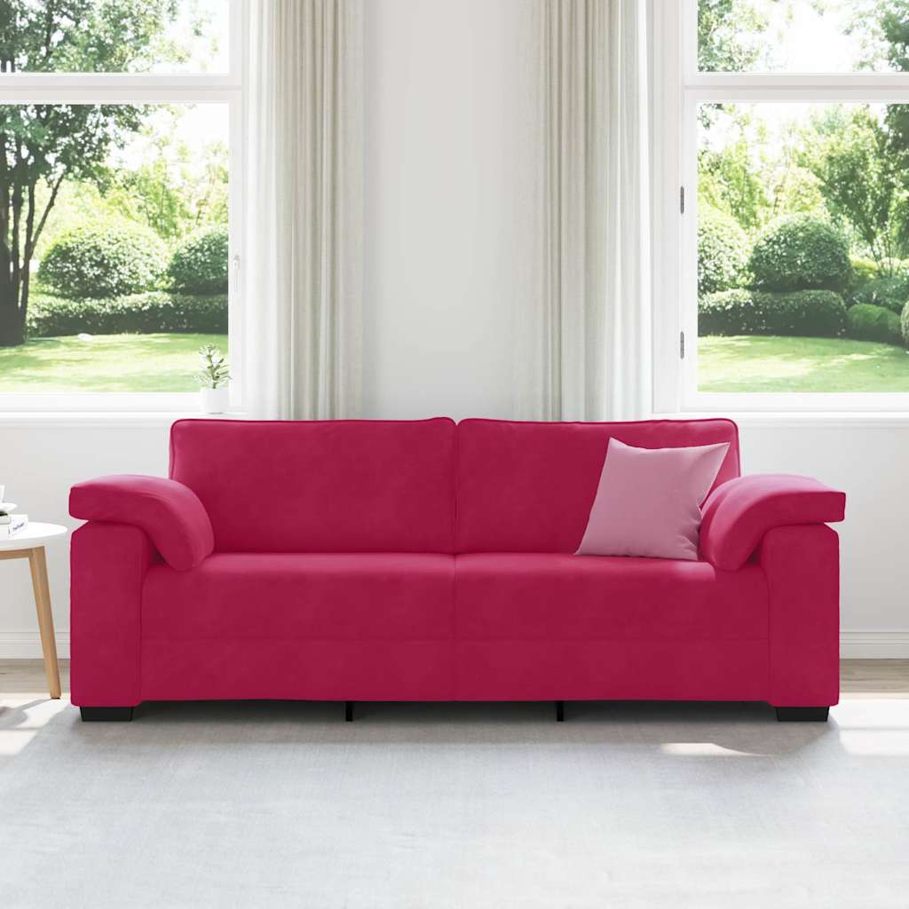 Trosjed Kauč Vinsko Crvena 220x77x82 cm Baršun