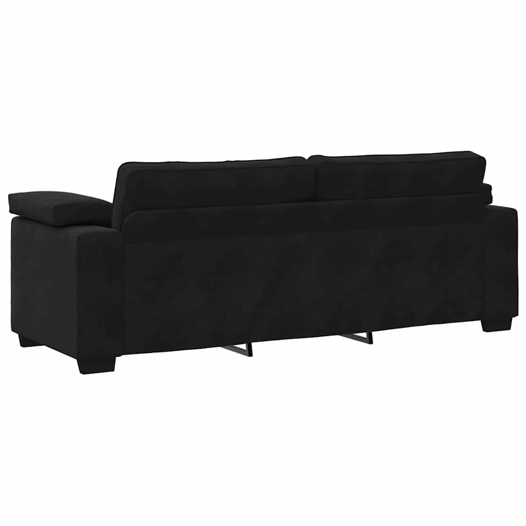 Trosjed Kauč Crni 220x77x82 cm Baršun