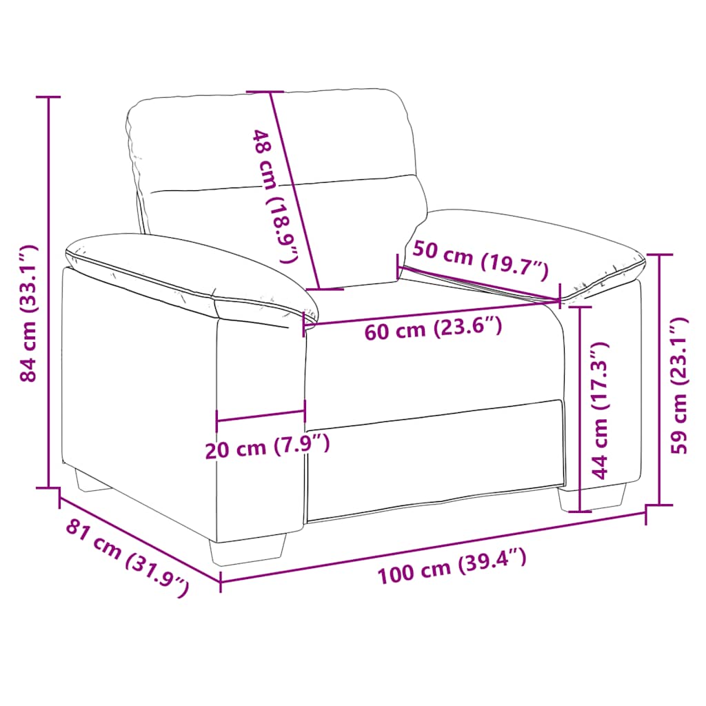Sofa fotelja vino crvena 100x81x84 cm umjetna koža