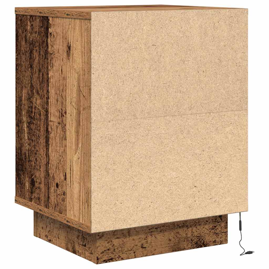 Noćni ormarići s LED svjetlima 2 kom boja drva 38x34x50 cm