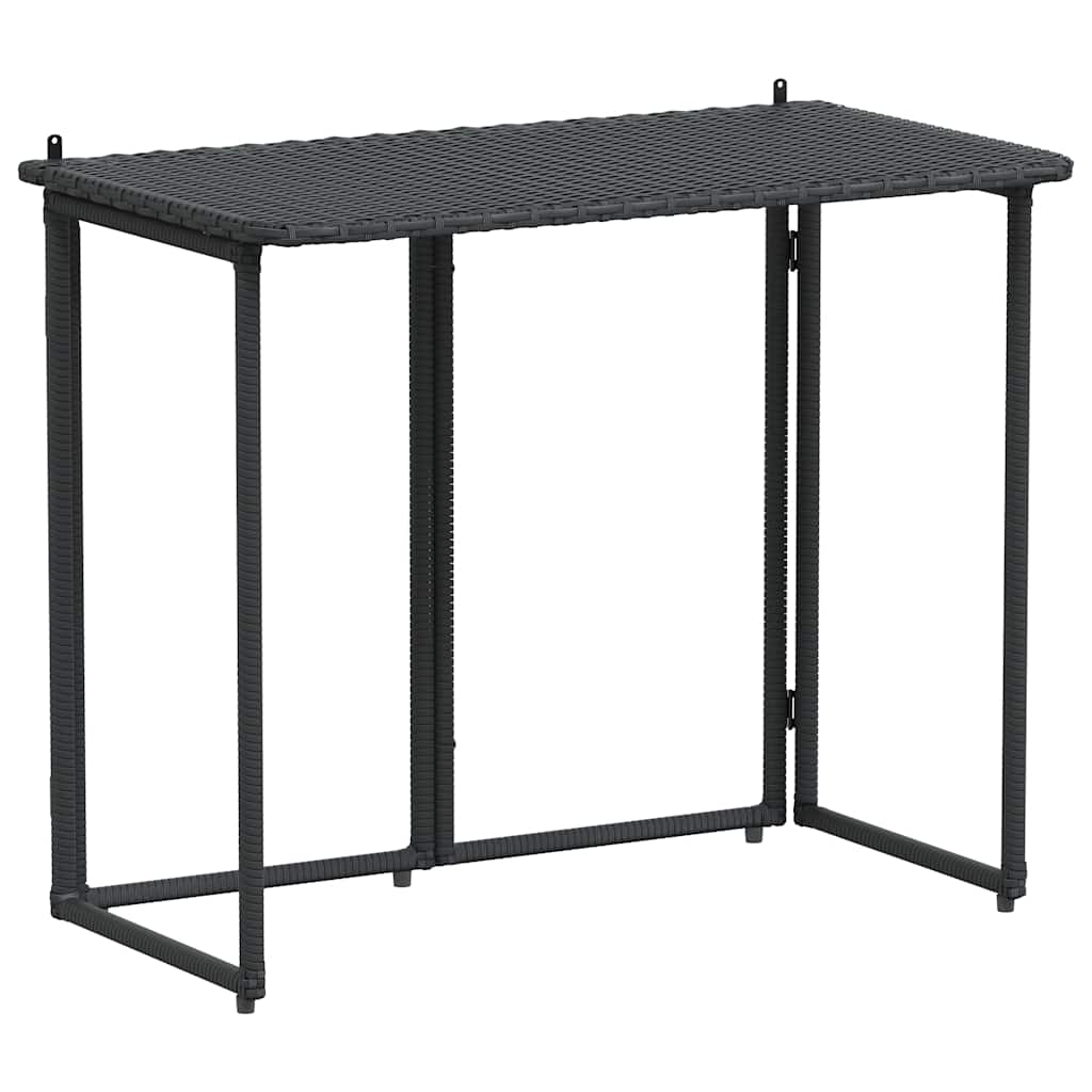 Sklopivi vrtni stol crni 90x51x75 cm poli ratan