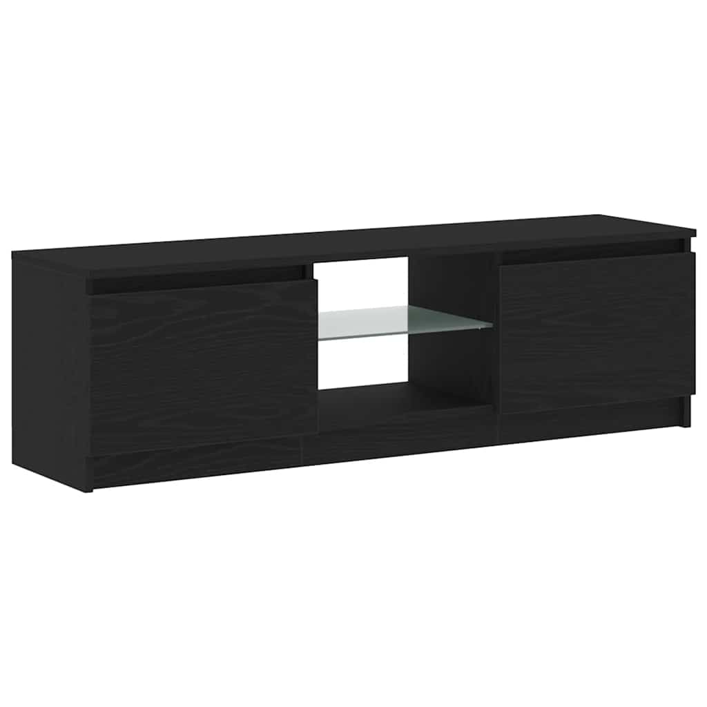 TV ormarić s LED svjetlima crni hrast 120x30x36 cm inženjerski drvo