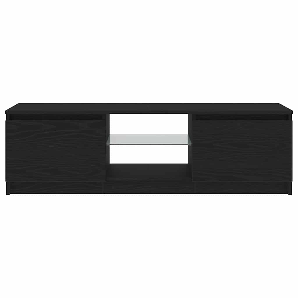 TV ormarić s LED svjetlima crni hrast 120x30x36 cm inženjerski drvo