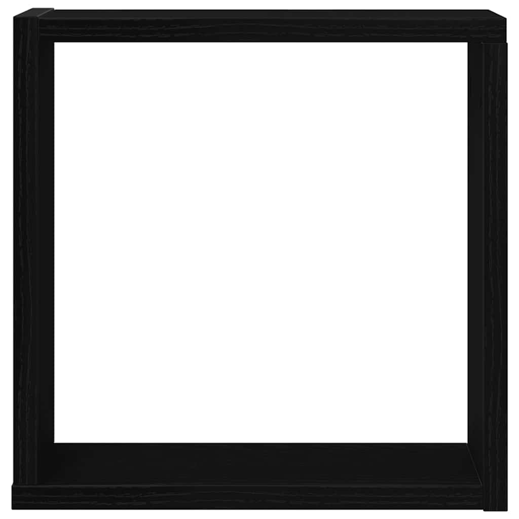 Zidne kockaste police 2 kom crni hrast 30x15x30 cm inženjersko drvo