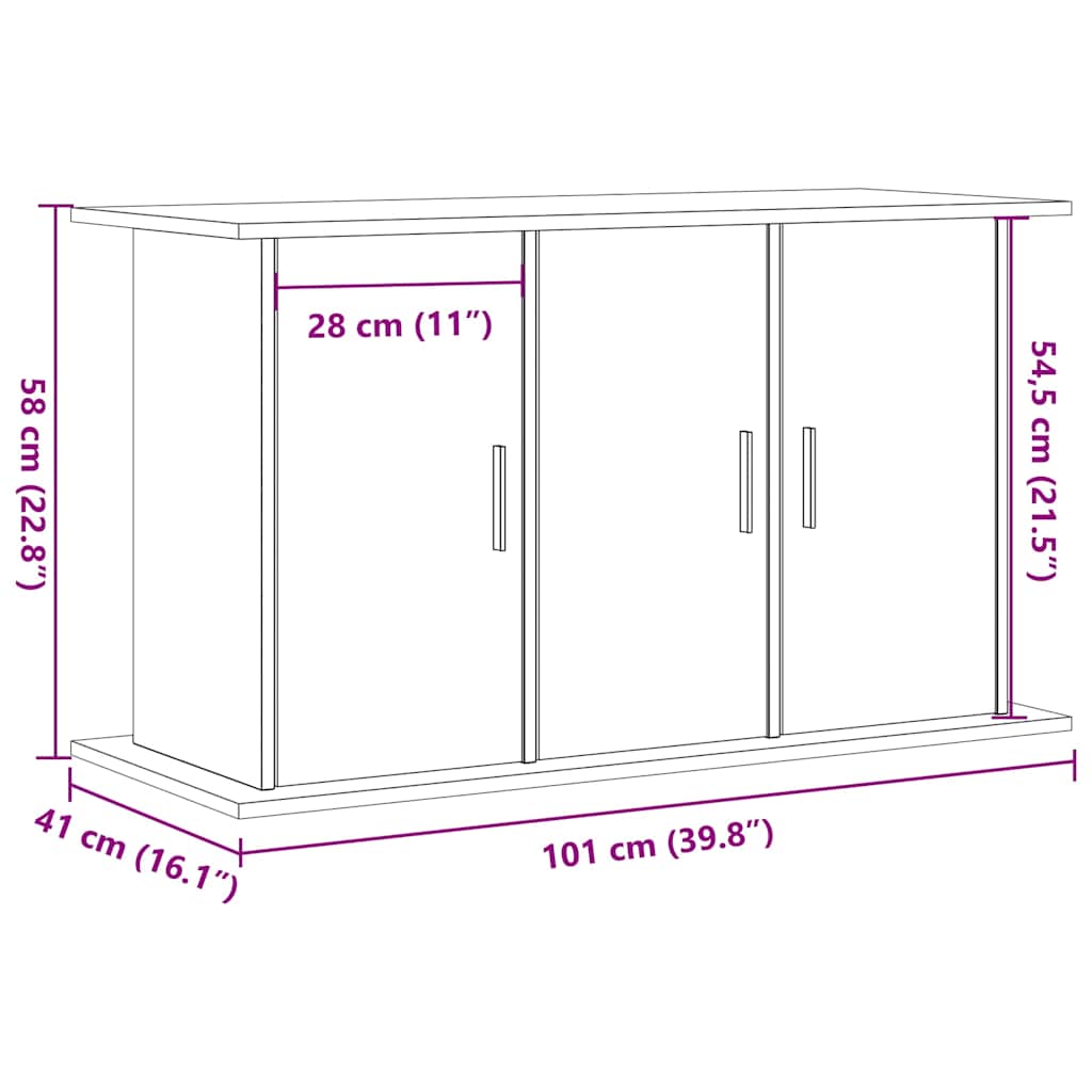 Stalak za akvarij crni hrast 101x41x58 cm Konstruirano drvo