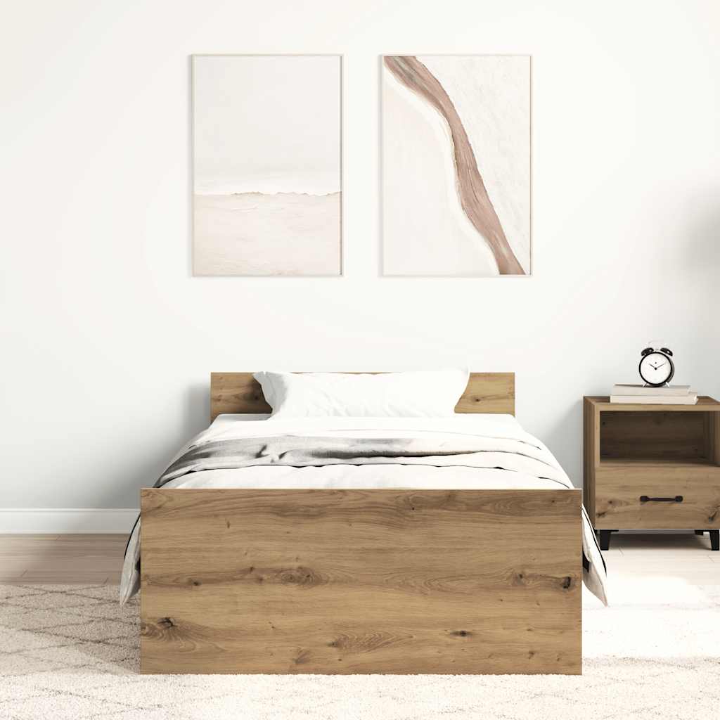 Okvir kreveta bez madraca Artisan hrast 75x190 cm Inženirsko drvo