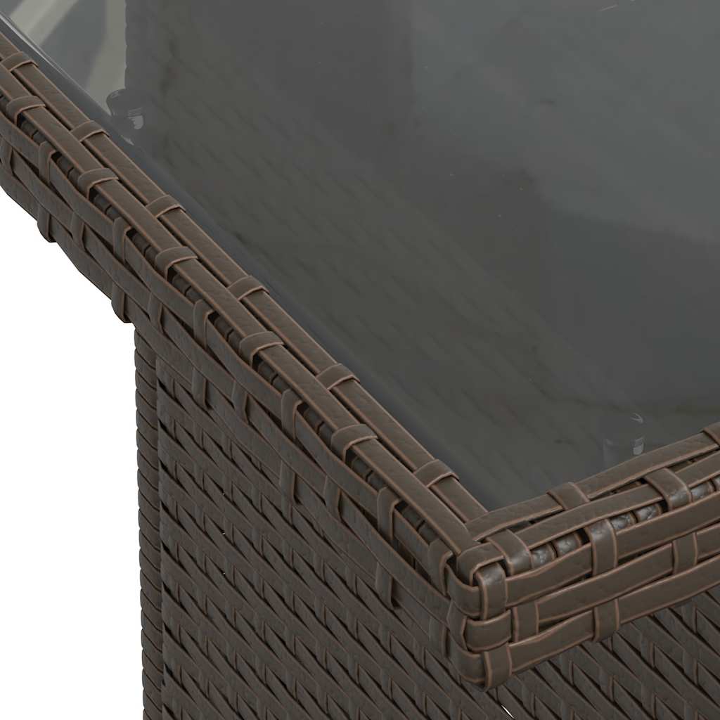 Vrtni set od 7 dijelova s jastucima, smeđi poliratan, akacija
