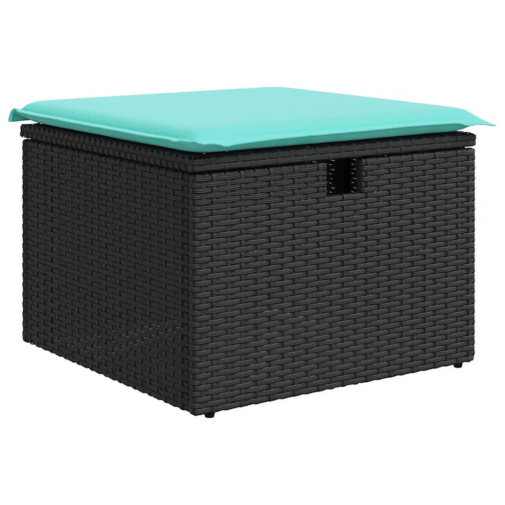 Vrtni set od 6 dijelova s jastucima, smeđi poliratan, akacija