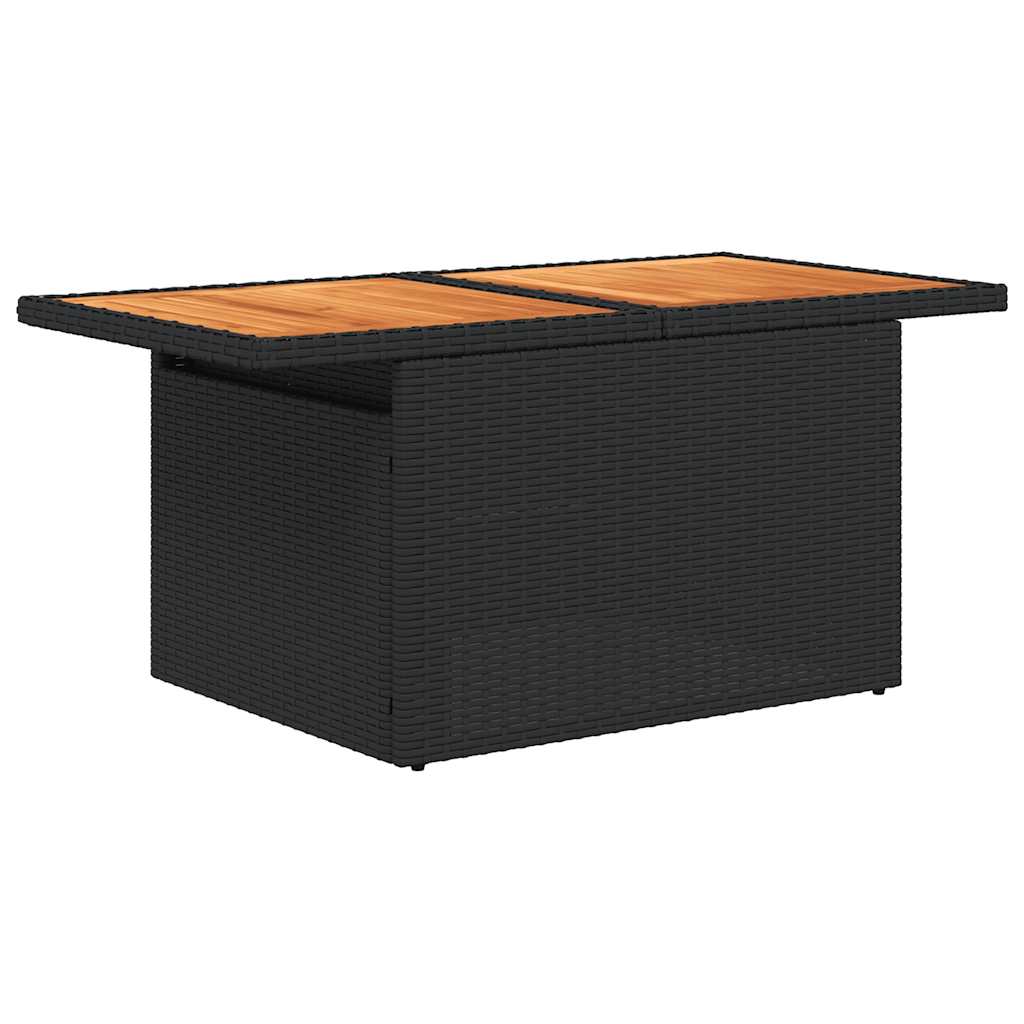Vrtni set od 7 dijelova s jastucima, smeđi poliratan, akacija