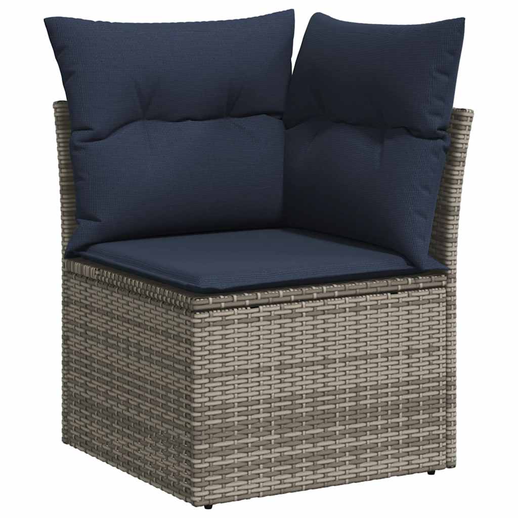7-dijelni set vrtnih sofa od poliratana s jastucima sivi bagrem