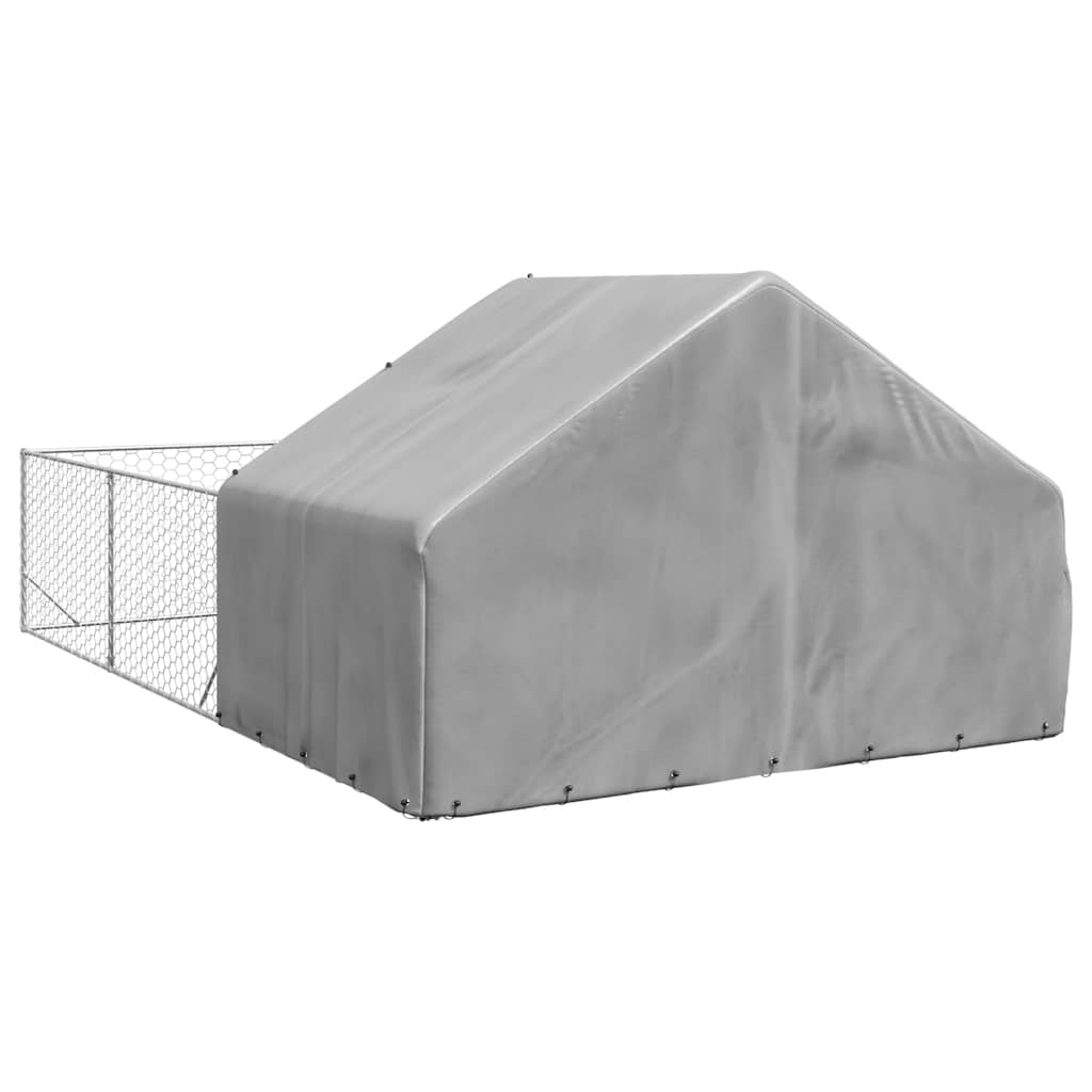 Vanjska kućica za pse sa stazom 6x3x1,9 m pocinčani čelik