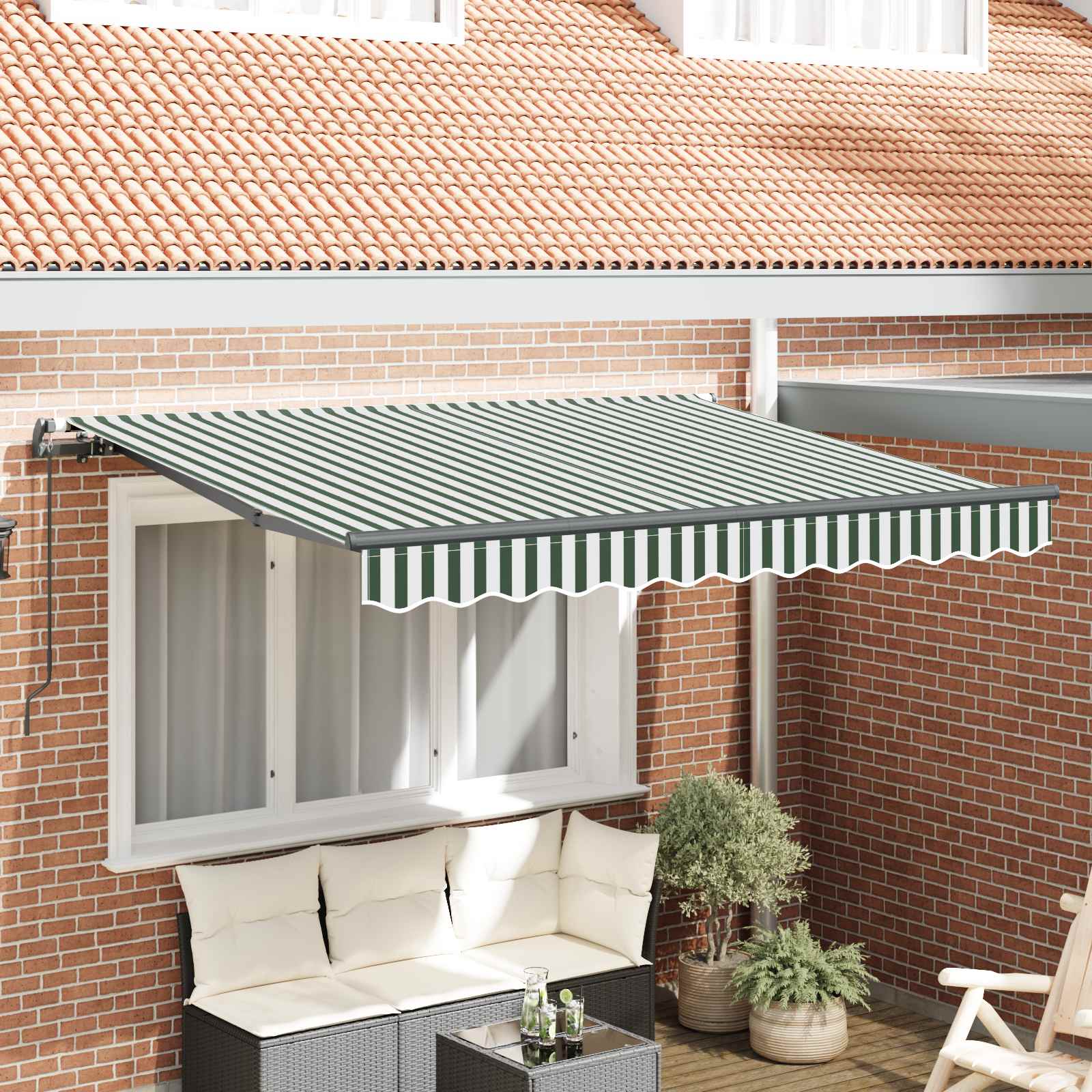 Skrovita tenda Zelena 250 x 200 cm tkanina