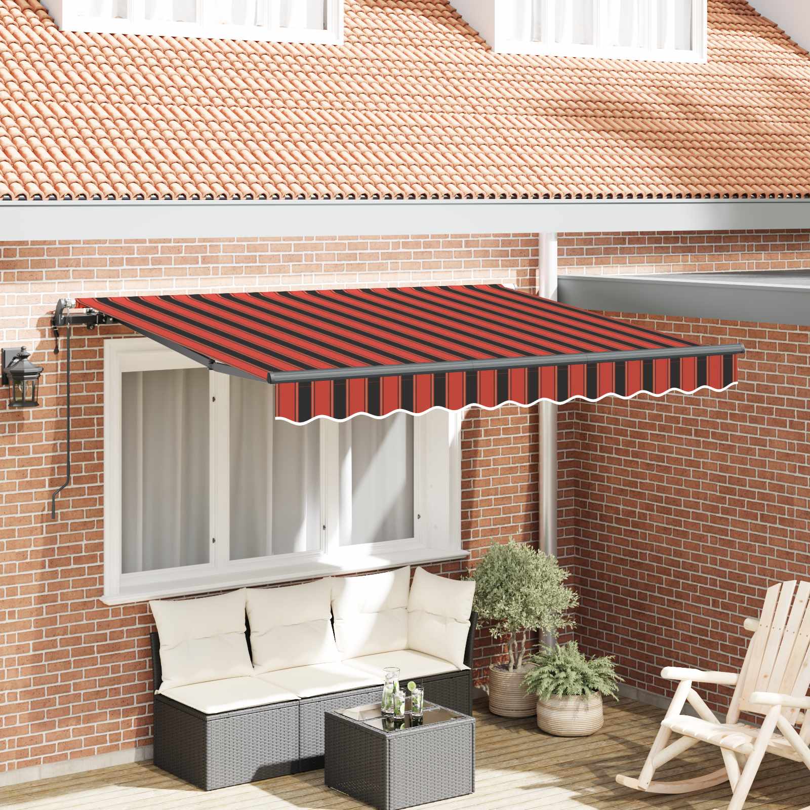 Skrovita tenda Narančasta 300 x 200 cm tkanina