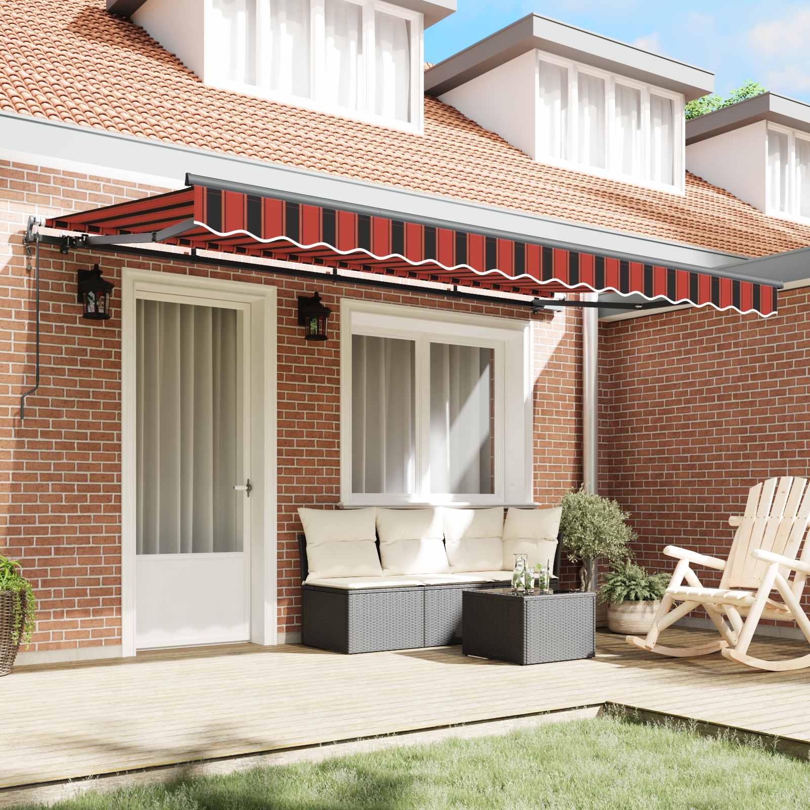 Skrovita tenda Narančasta 350 x 200 cm tkanina