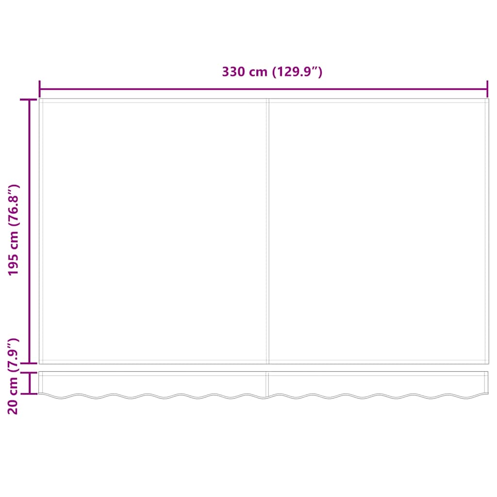 Okvir tende Zelena i bijela 350 x 200 cm