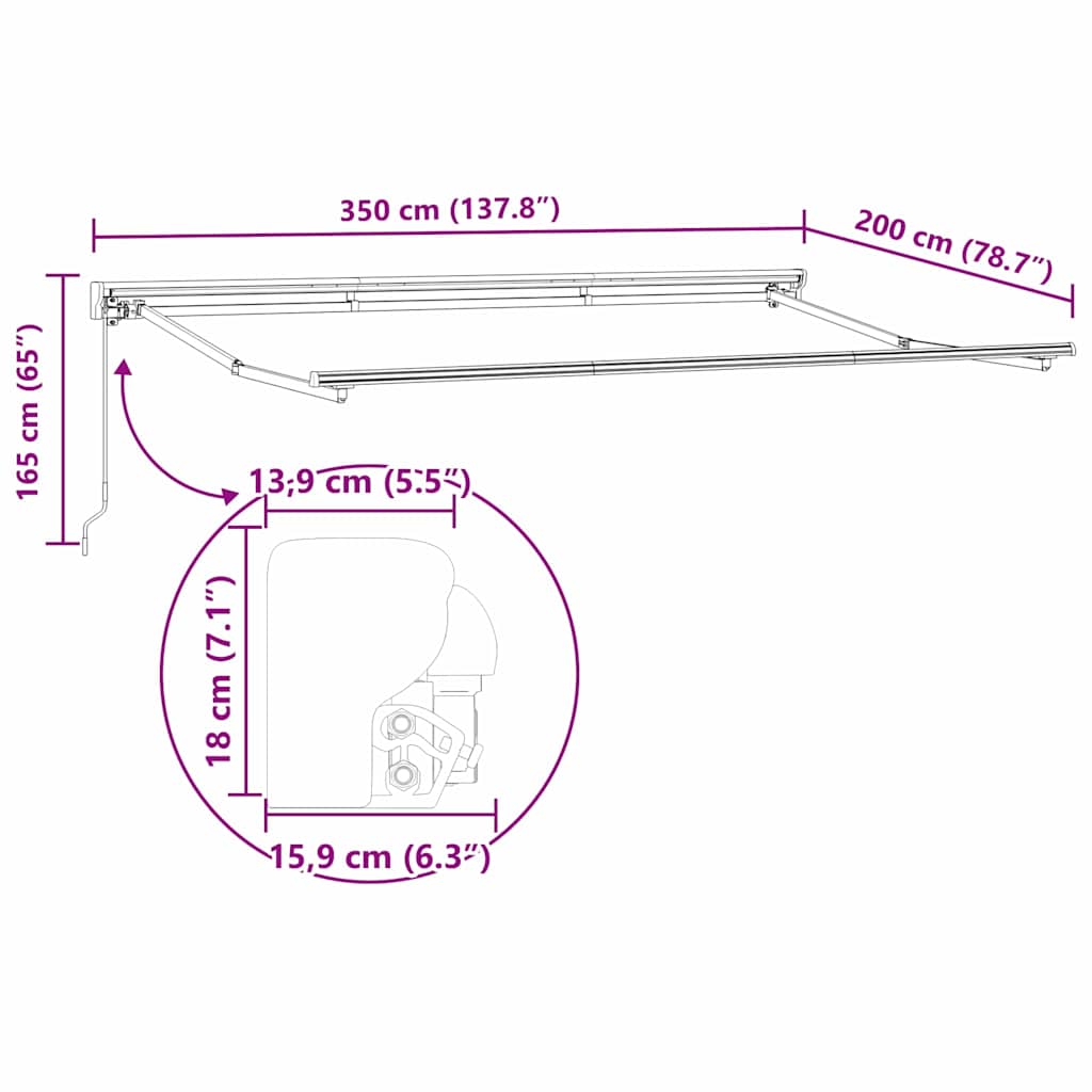 Okvir tende Zelena i bijela 350 x 200 cm