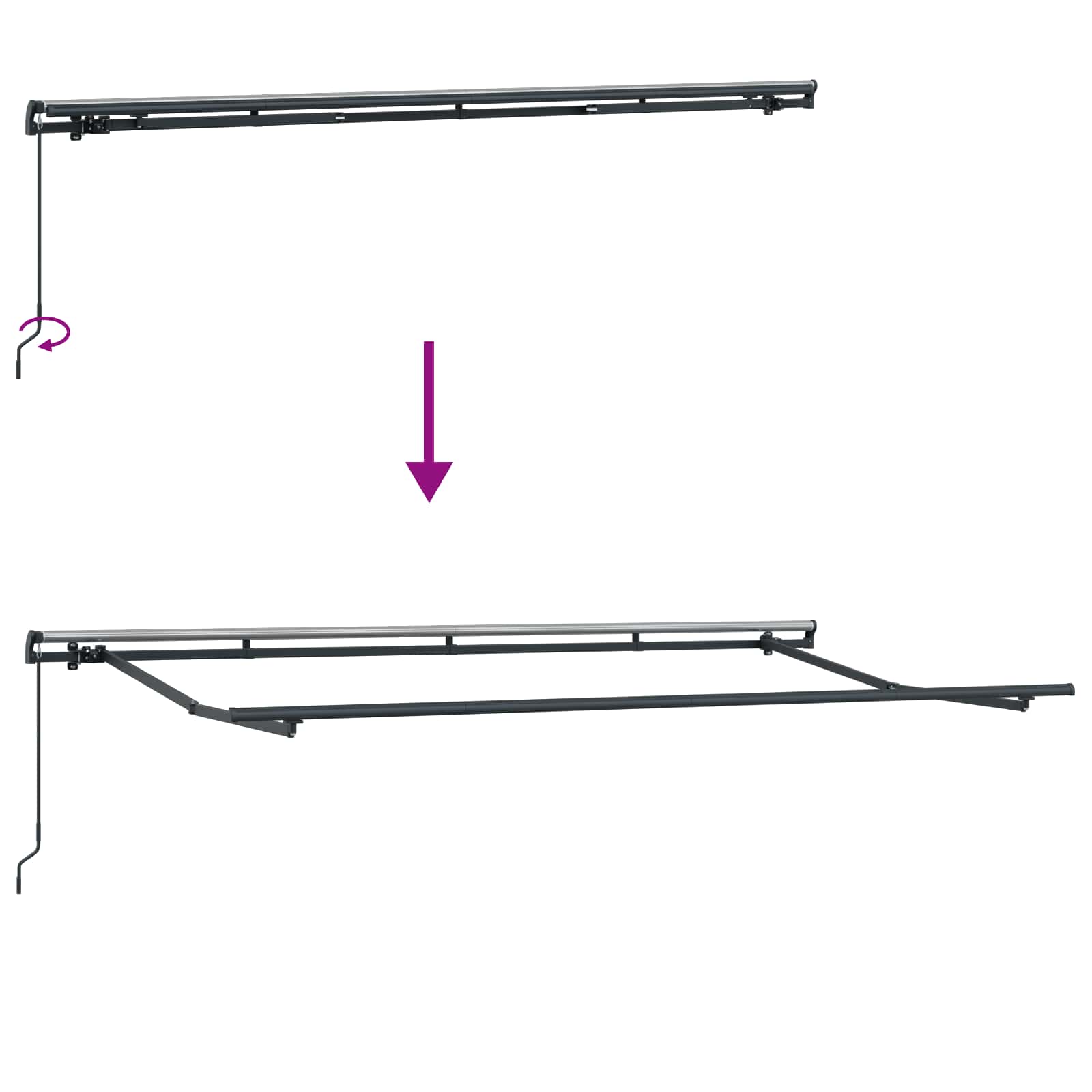 Skrovita tenda Svijetlo siva 400 x 200 cm tkanina
