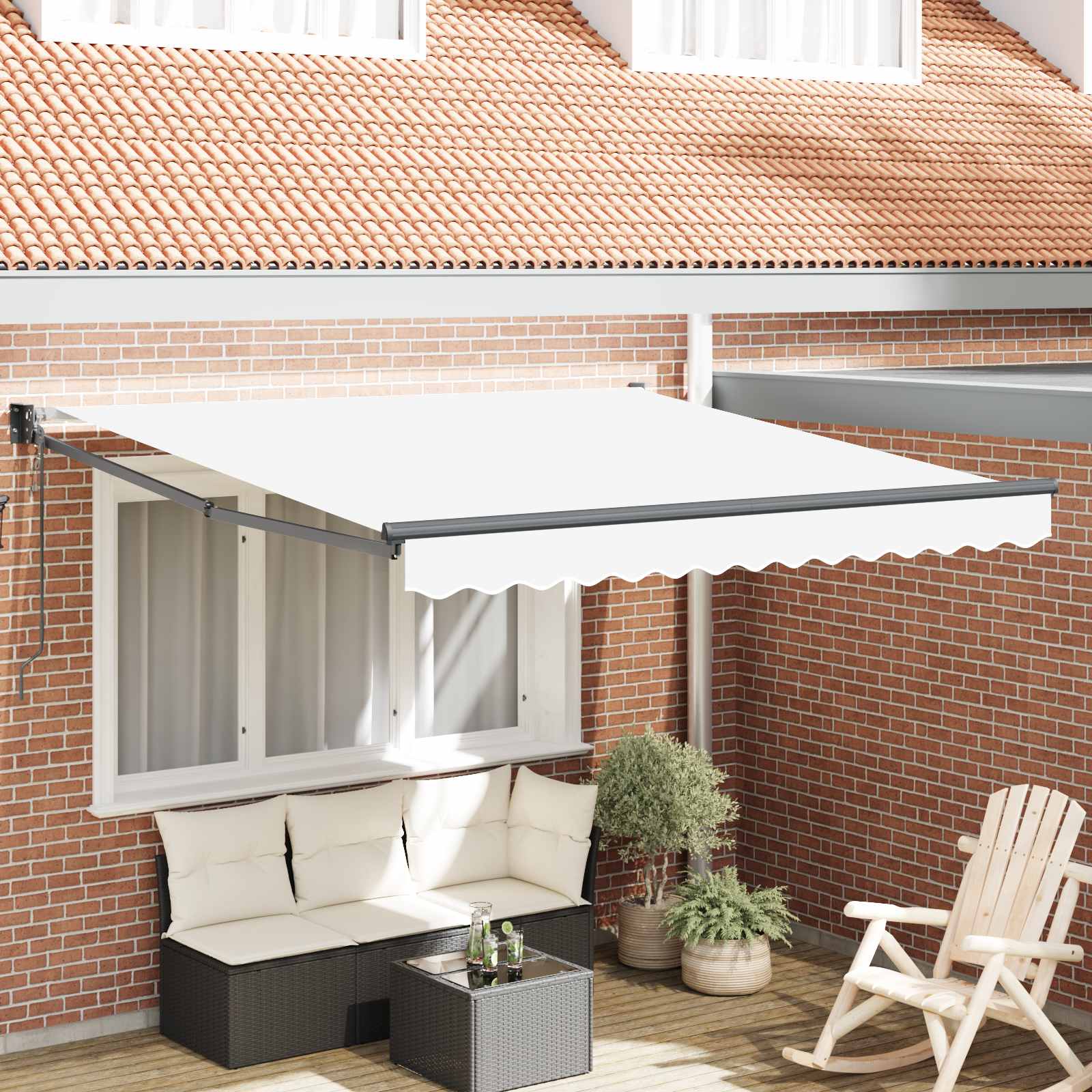 Nadstrešnica Bijela 300 x 250 x 165 cm Poliester i metal