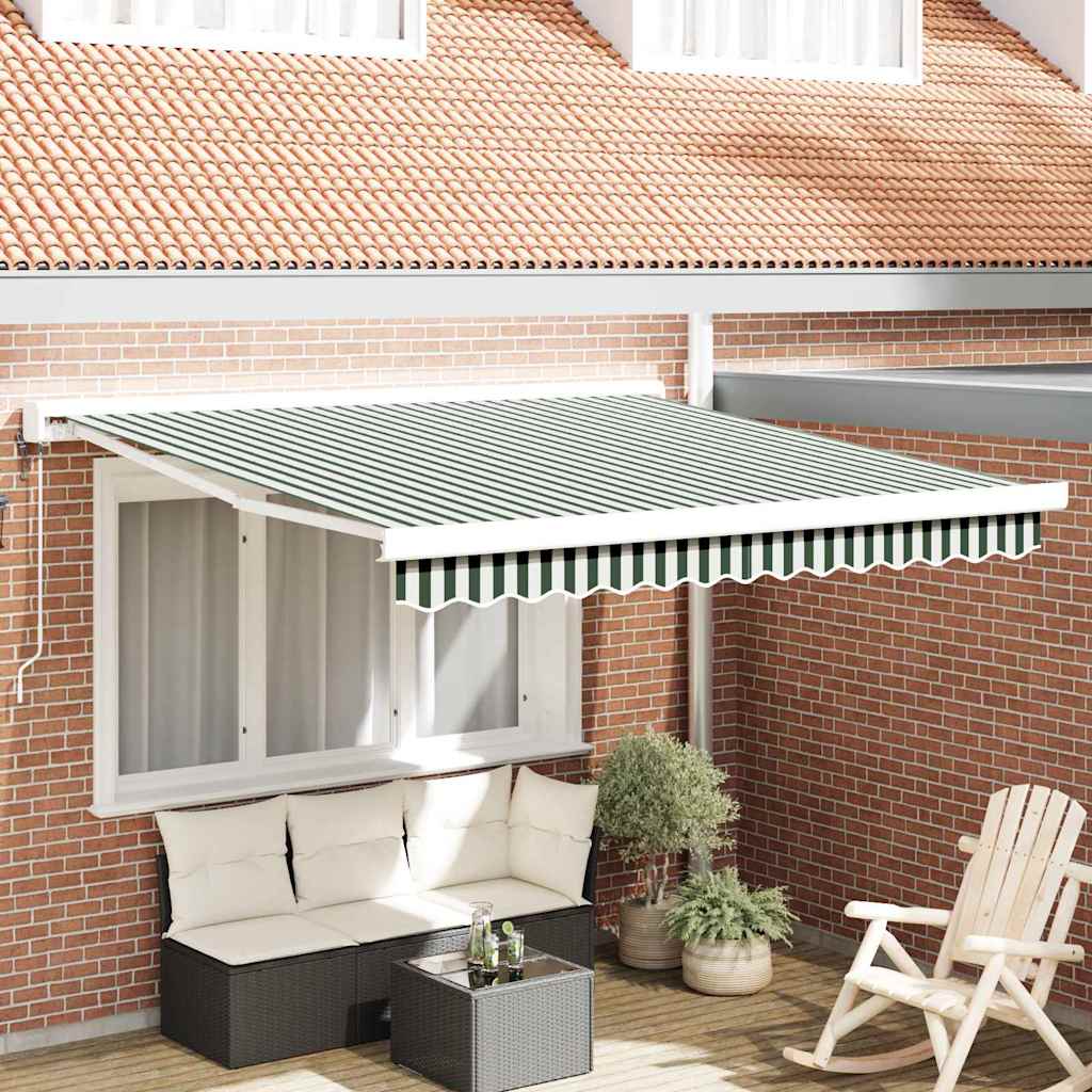 Povlačivi tende Zelena i bijela 300 x 250 x 165 cm