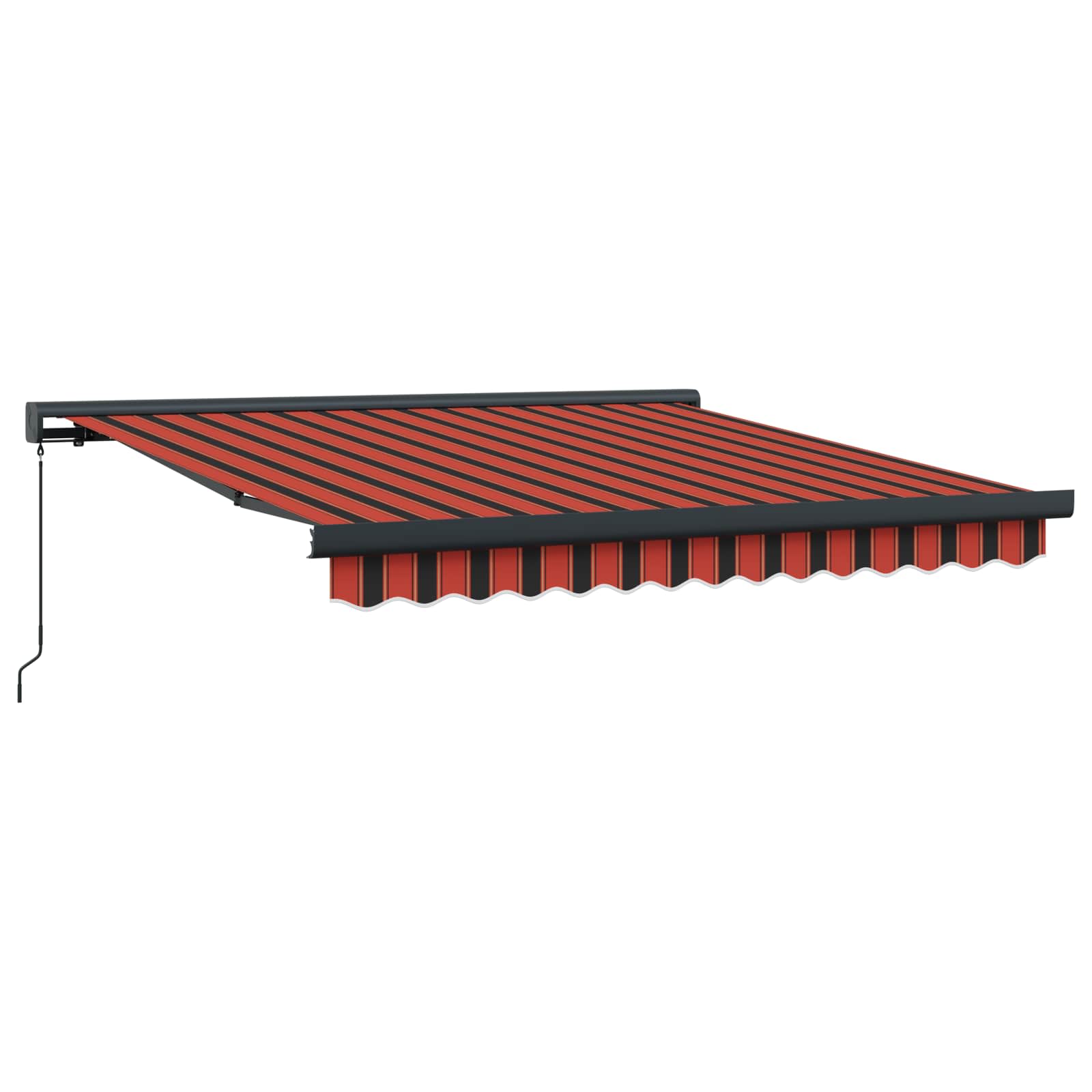 Povlačivi tende Crvena i Crna 350 x 250 cm Platno i Aluminij