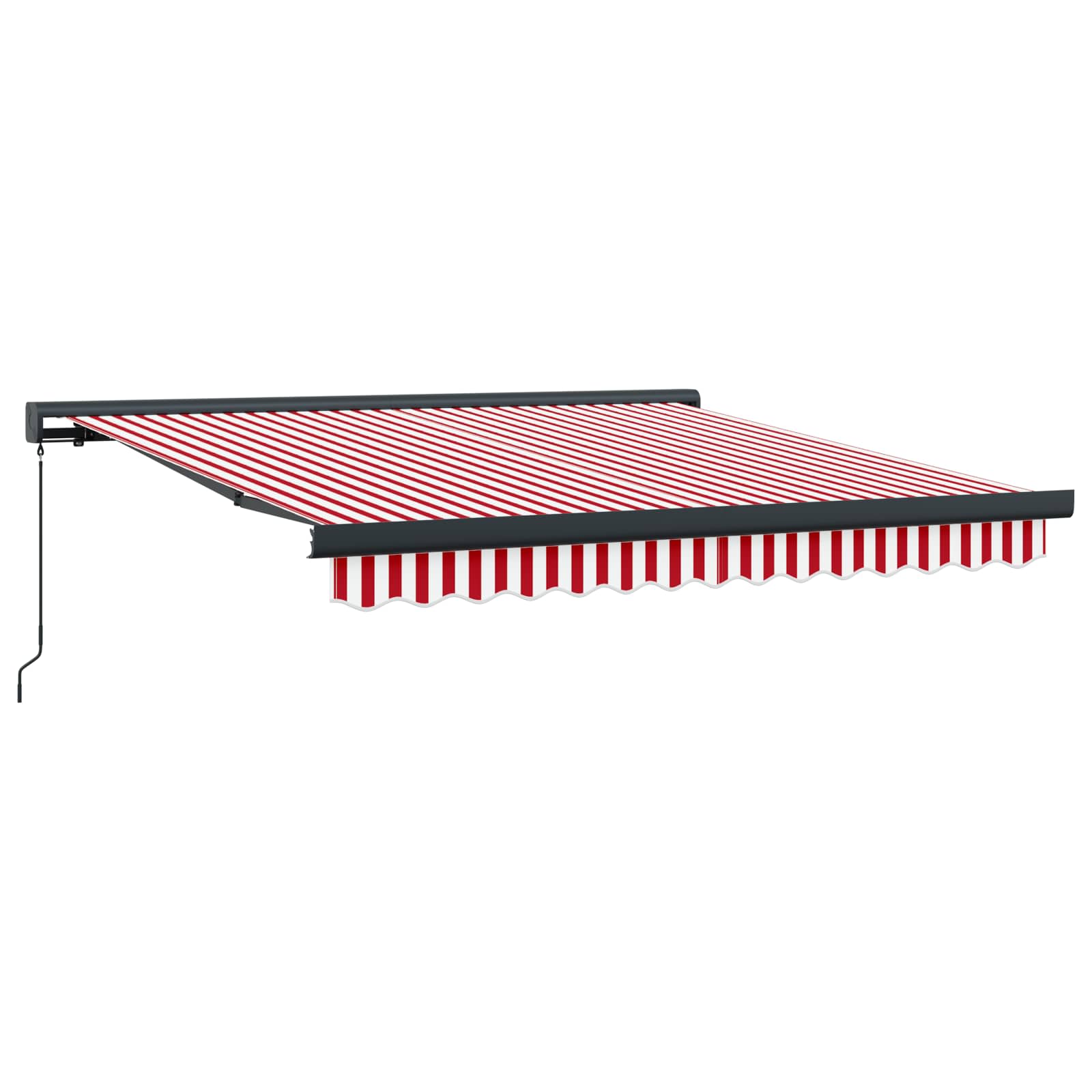 Povlačivi tende Crvena i bijela 350 x 250 cm Platno i Aluminij
