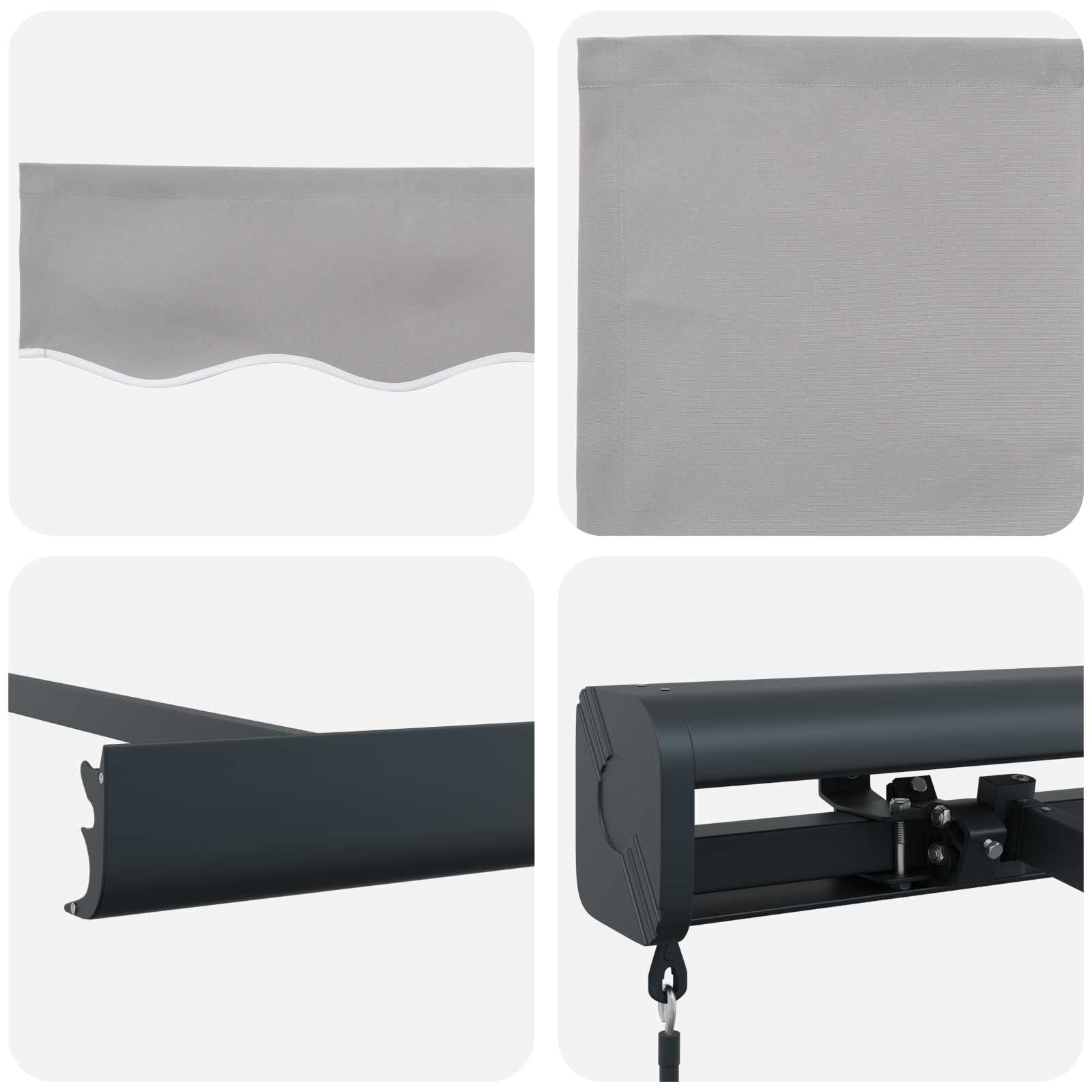 Povlačivi tende Svjetlosiva 350 x 250 cm Platno i Aluminij