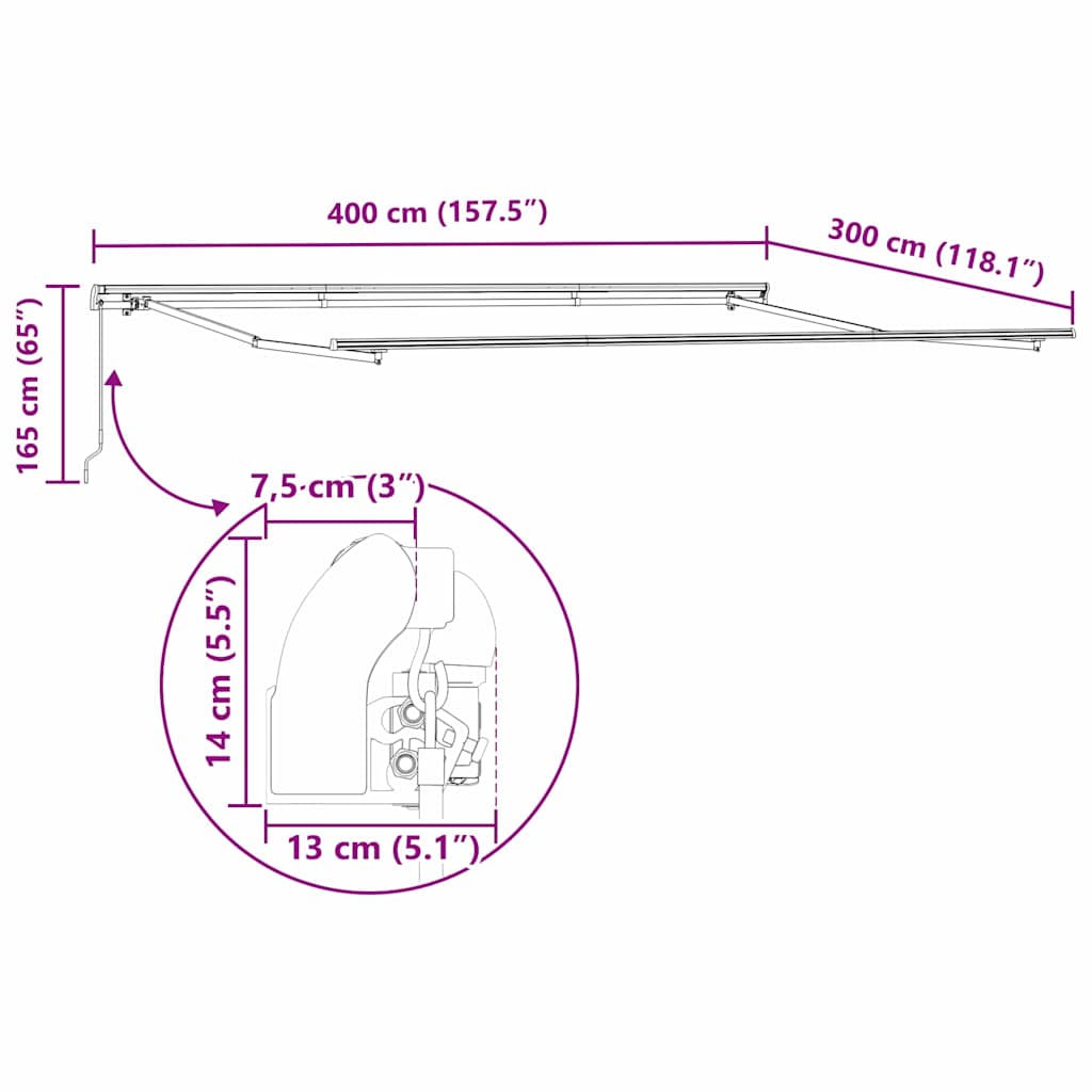 Povlačivi tende Žuta i narančasta 400 × 300 cm