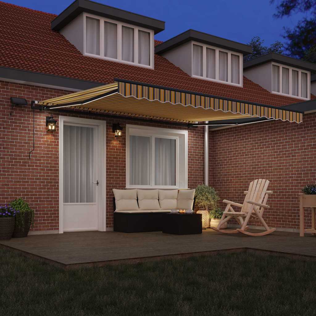 Povlačivi tende Šareni 400 × 350 cm Tkanina i Aluminij