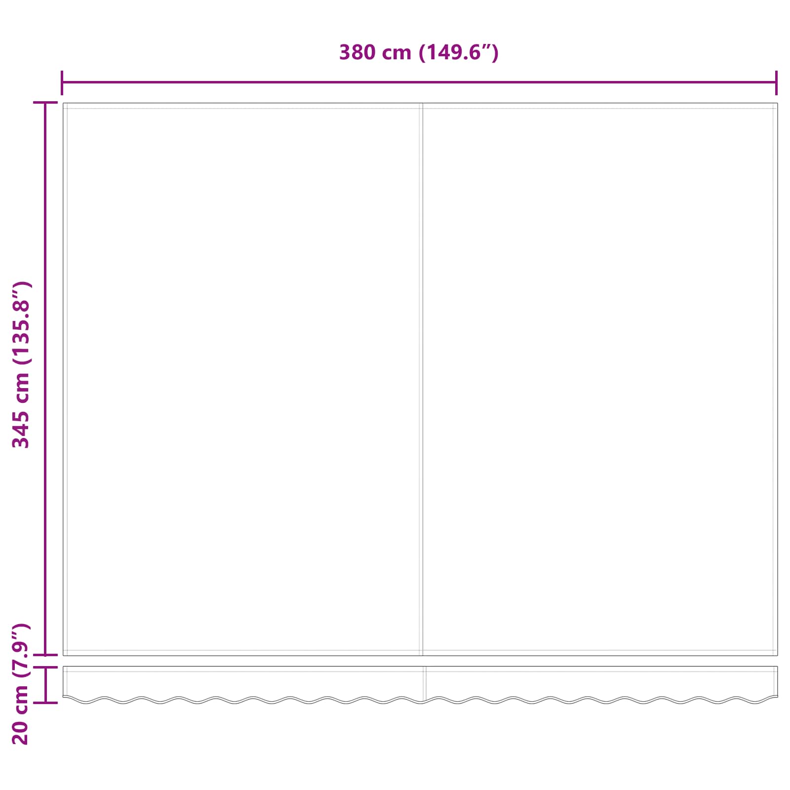 Povlačivi tende Šareni 400 × 350 cm Tkanina i Aluminij