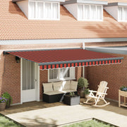Povlačivi tende Crvena i Crna 450 × 300 cm Platno i Aluminij
