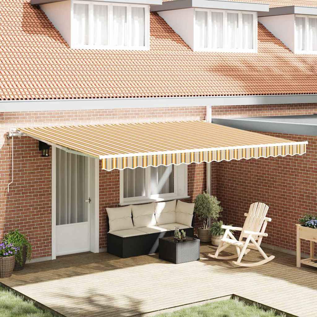 Povlačivi tende Šareni 450 × 300 cm Tkanina i Aluminij