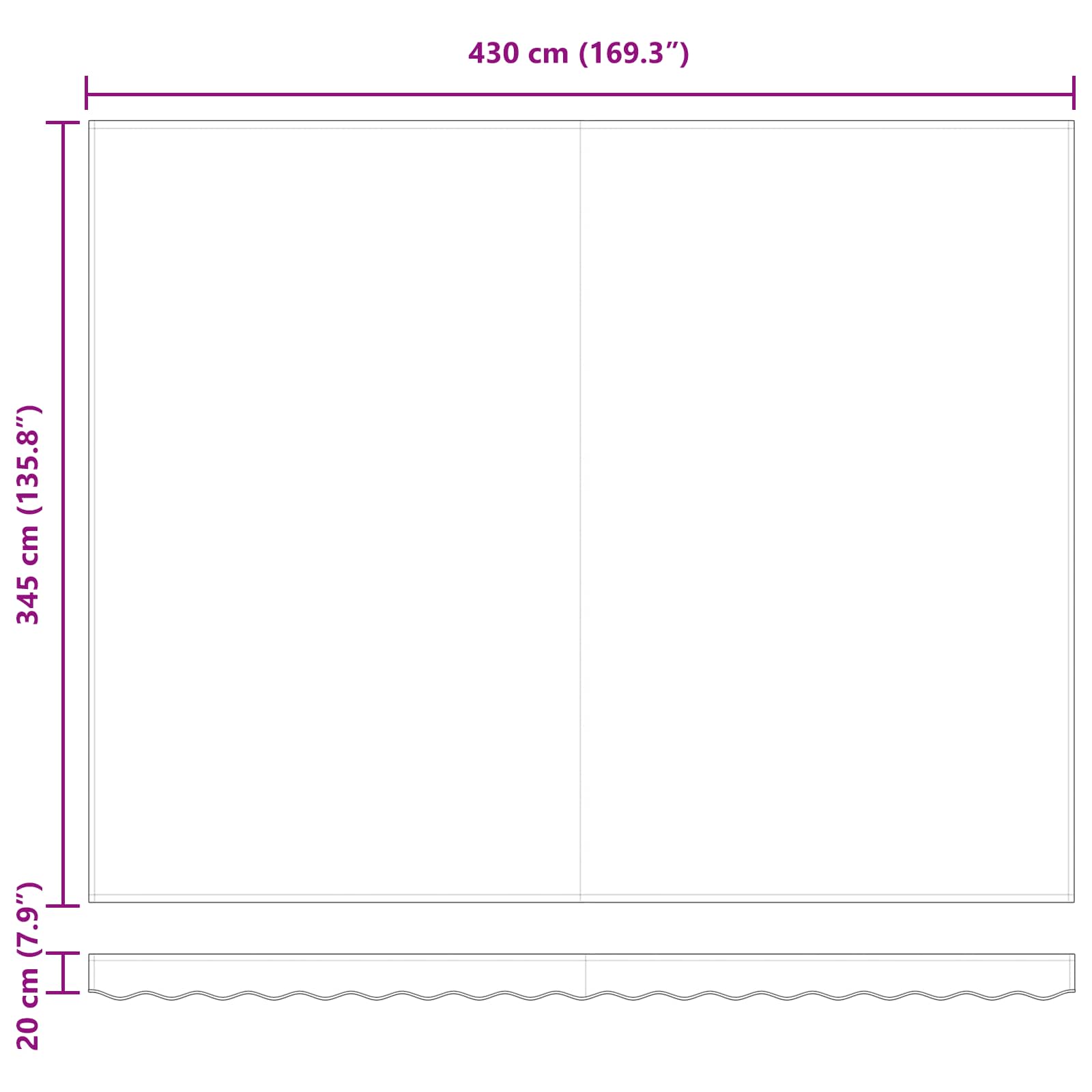 Povlačivi tende Šareni 450 × 350 cm Poliester i aluminij