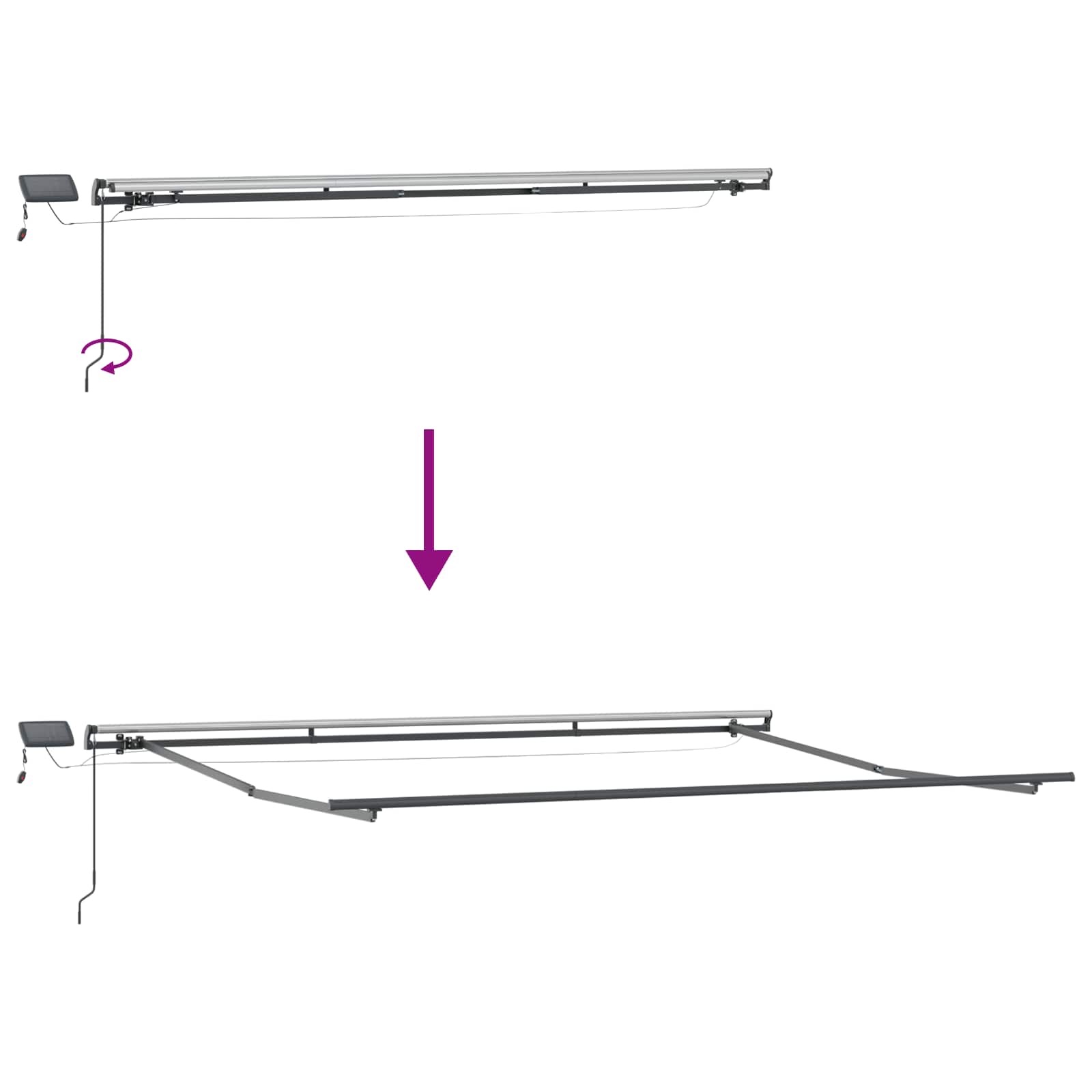 Skrovita tenda Zelena i bijela 500 ×300 cm tkanina