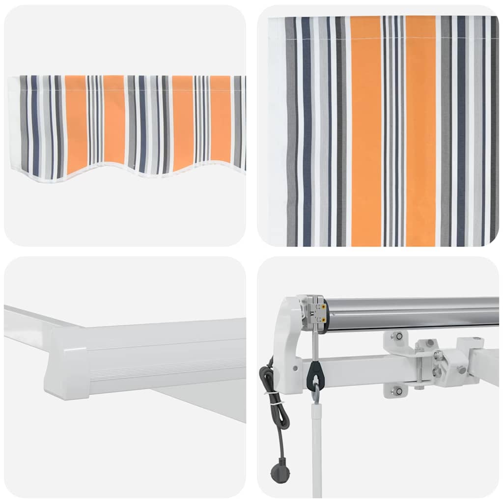 Povlačivi tende Šareni 500 × 350 cm Tkanina i Aluminij